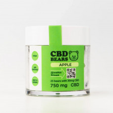 CBD Желейні ведмедики Full Spectrum "Recovery", 750 мг КБД, 25 шт, яблуко